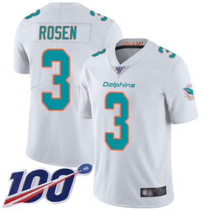 Nike Miami Dolphins #3 Josh Rosen White Men's Stitched NFL 100th Season Vapor Limited Jersey