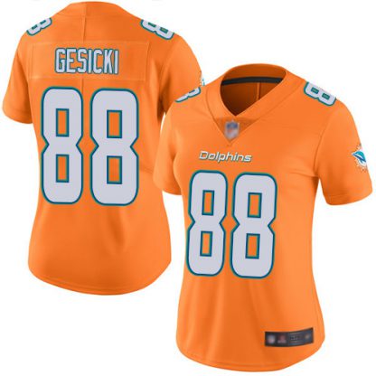 Nike Miami Dolphins #88 Mike Gesicki Orange Women's Stitched NFL Limited Rush Jersey