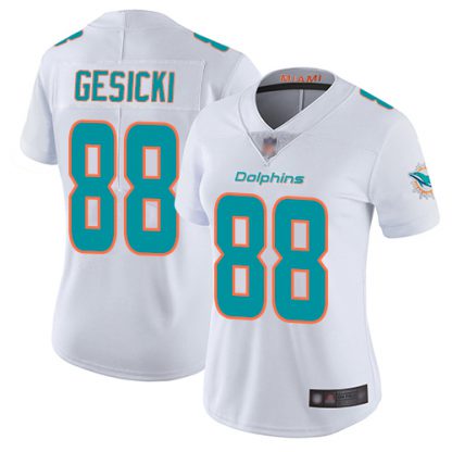 Nike Miami Dolphins #88 Mike Gesicki White Women's Stitched NFL Vapor Untouchable Limited Jersey