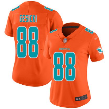 Nike Miami Dolphins #88 Mike Gesicki Orange Women's Stitched NFL Limited Inverted Legend Jersey