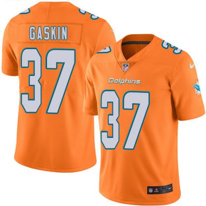 Nike Miami Dolphins #37 Myles Gaskin Orange Men's Stitched NFL Limited Rush Jersey
