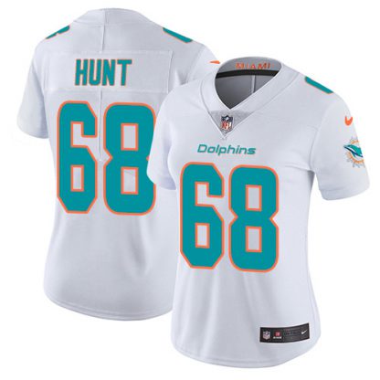 Nike Miami Dolphins #68 Robert Hunt White Women's Stitched NFL Vapor Untouchable Limited Jersey