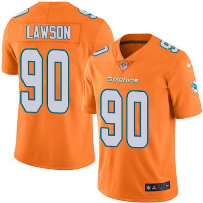 Nike Miami Dolphins #90 Shaq Lawson Orange Men's Stitched NFL Limited Rush Jersey