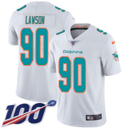 Nike Miami Dolphins #90 Shaq Lawson White Men's Stitched NFL 100th Season Vapor Untouchable Limited Jersey