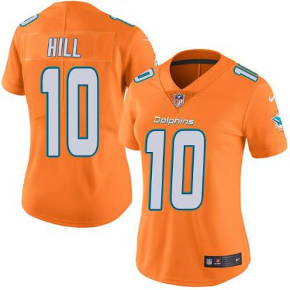Nike Miami Dolphins #10 Tyreek Hill Orange Women's Stitched NFL Limited Rush Jersey