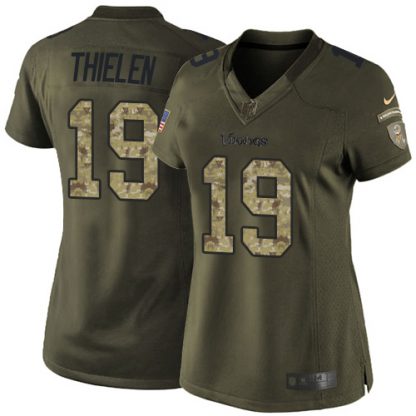 Nike Minnesota Vikings #19 Adam Thielen Green Women's Stitched NFL Limited 2015 Salute to Service Jersey