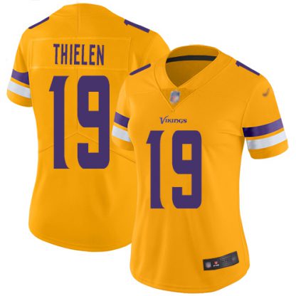 Nike Minnesota Vikings #19 Adam Thielen Gold Women's Stitched NFL Limited Inverted Legend Jersey