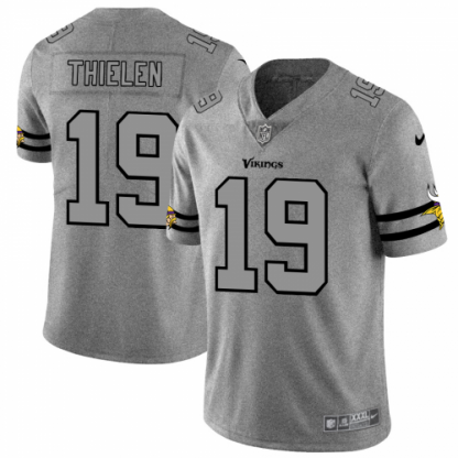 Minnesota Minnesota Vikings #19 Adam Thielen Men's Nike Gray Gridiron II Vapor Untouchable Limited NFL Jersey