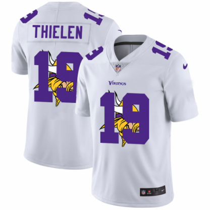 Minnesota Minnesota Vikings #19 Adam Thielen White Men's Nike Team Logo Dual Overlap Limited NFL Jersey