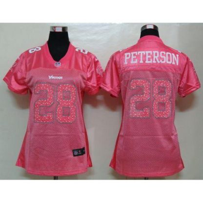 Nike Minnesota Vikings #28 Adrian Peterson Pink Sweetheart Women's NFL Game Jersey
