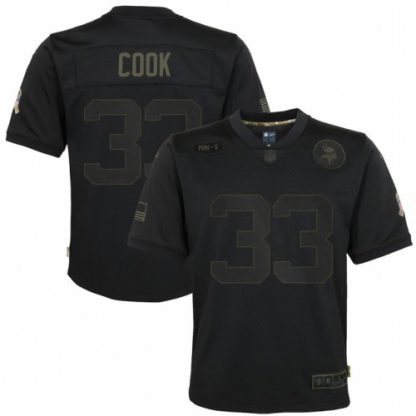 Minnesota Minnesota Vikings #33 Dalvin Cook Nike Youth 2020 Salute to Service Game Jersey Black