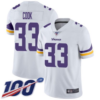 Nike Minnesota Vikings #33 Dalvin Cook White Men's Stitched NFL 100th Season Vapor Limited Jersey