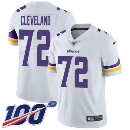 Nike Minnesota Vikings #72 Ezra Cleveland White Men's Stitched NFL 100th Season Vapor Untouchable Limited Jersey