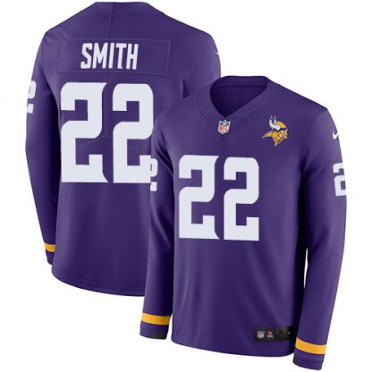 Nike Minnesota Vikings #22 Harrison Smith Purple Team Color Youth Stitched NFL Limited Therma Long Sleeve Jersey