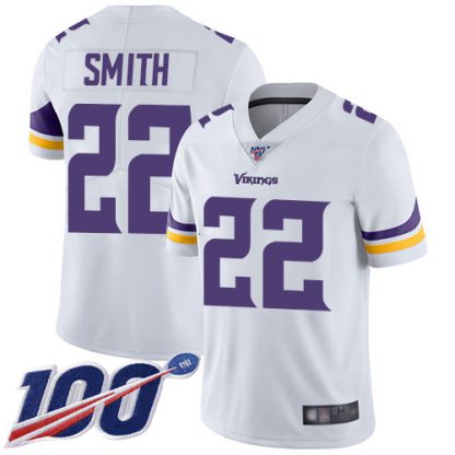 Nike Minnesota Vikings #22 Harrison Smith White Men's Stitched NFL 100th Season Vapor Limited Jersey