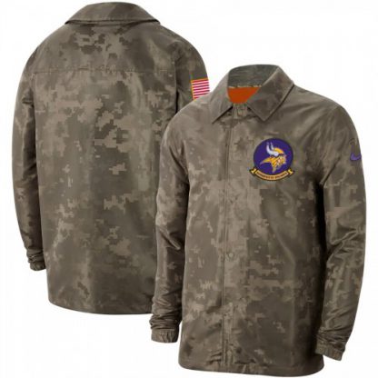Men's Minnesota Minnesota Vikings Nike Camo 2019 Salute to Service Sideline Full-Zip Lightweight Jacket