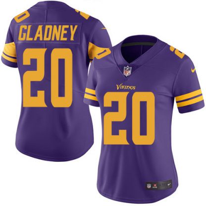 Nike Minnesota Vikings #20 Jeff Gladney Purple Women's Stitched NFL Limited Rush Jersey