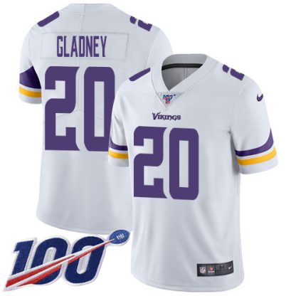 Nike Minnesota Vikings #20 Jeff Gladney White Youth Stitched NFL 100th Season Vapor Untouchable Limited Jersey