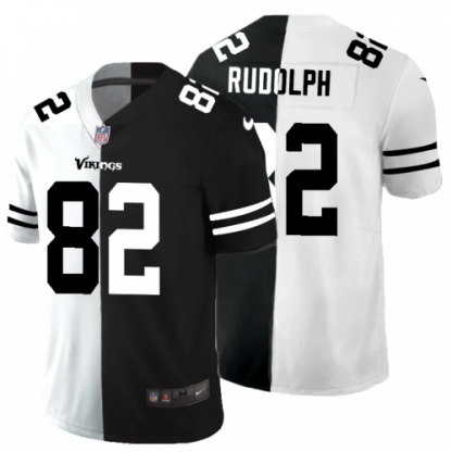 Minnesota Minnesota Vikings #82 Kyle Rudolph Men's Black V White Peace Split Nike Vapor Untouchable Limited NFL Jersey