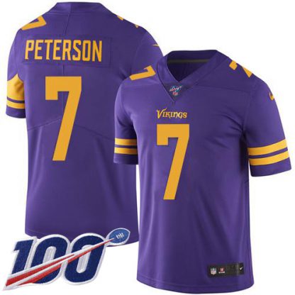 Nike Minnesota Vikings #7 Patrick Peterson Purple Youth Stitched NFL Limited Rush 100th Season Jersey
