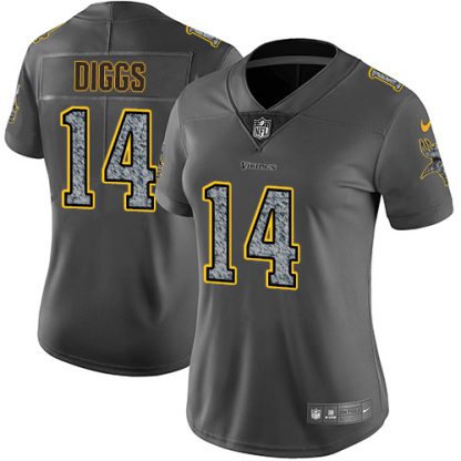 Nike Minnesota Vikings #14 Stefon Diggs Gray Static Women's Stitched NFL Vapor Untouchable Limited Jersey