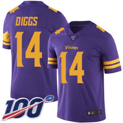 Nike Minnesota Vikings #14 Stefon Diggs Purple Men's Stitched NFL Limited Rush 100th Season Jersey