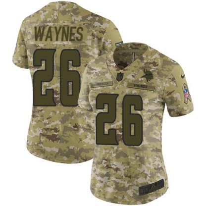 Nike Minnesota Vikings #26 Trae Waynes Camo Women's Stitched NFL Limited 2018 Salute to Service Jersey