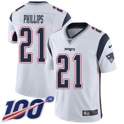 Nike New England Patriots #21 Adrian Phillips White Men's Stitched NFL 100th Season Vapor Untouchable Limited Jersey