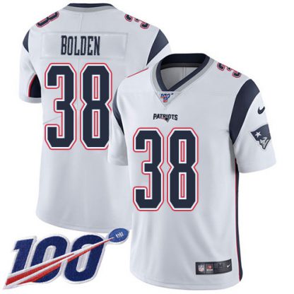 Nike New England Patriots #38 Brandon Bolden White Youth Stitched NFL 100th Season Vapor Untouchable Limited Jersey