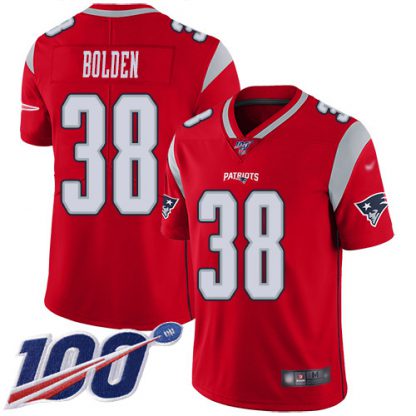 Nike New England Patriots #38 Brandon Bolden Red Youth Stitched NFL Limited Inverted Legend 100th Season Jersey