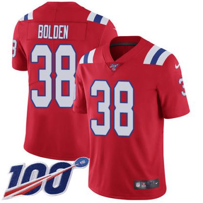Nike New England Patriots #38 Brandon Bolden Red Alternate Men's Stitched NFL 100th Season Vapor Limited Jersey