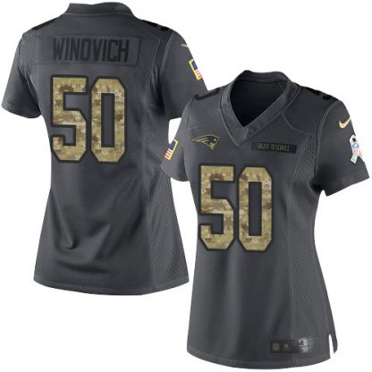 Nike New England Patriots #50 Chase Winovich Black Women's Stitched NFL Limited 2016 Salute to Service Jersey