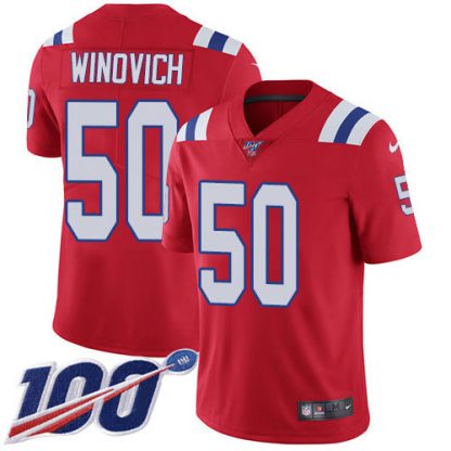 Nike New England Patriots #50 Chase Winovich Red Alternate Youth Stitched NFL 100th Season Vapor Untouchable Limited Jersey