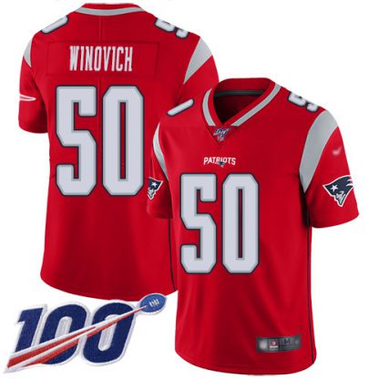 Nike New England Patriots #50 Chase Winovich Red Youth Stitched NFL Limited Inverted Legend 100th Season Jersey