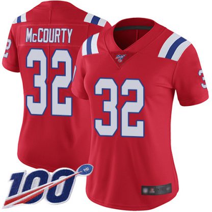 Nike New England Patriots #32 Devin McCourty Red Alternate Women's Stitched NFL 100th Season Vapor Limited Jersey