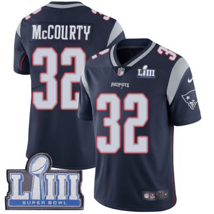 Nike New England Patriots #32 Devin McCourty Navy Blue Team Color Super Bowl LIII Bound Youth Stitched NFL Vapor Untouchable Limited Jersey