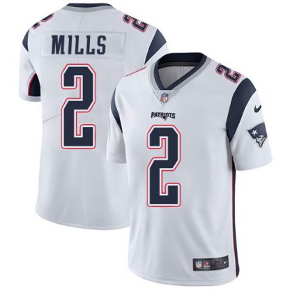 Nike New England Patriots #2 Jalen Mills White Men's Stitched NFL Vapor Untouchable Limited Jersey