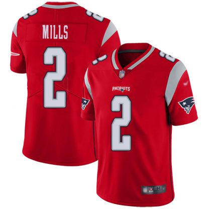 Nike New England Patriots #2 Jalen Mills Red Men's Stitched NFL Limited Inverted Legend Jersey