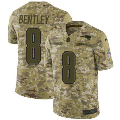 Nike New England Patriots #8 Ja'Whaun Bentley Camo Youth Stitched NFL Limited 2018 Salute To Service Jersey