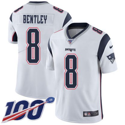 Nike New England Patriots #8 Ja'Whaun Bentley White Youth Stitched NFL 100th Season Vapor Limited Jersey