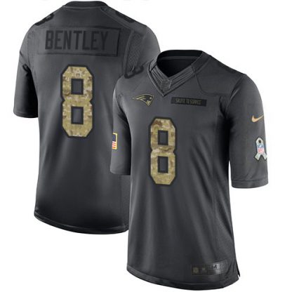 Nike New England Patriots #8 Ja'Whaun Bentley Black Men's Stitched NFL Limited 2016 Salute To Service Jersey