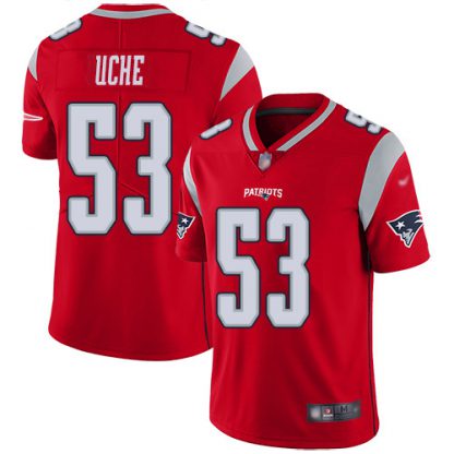 Nike New England Patriots #53 Josh Uche Red Men's Stitched NFL Limited Inverted Legend Jersey