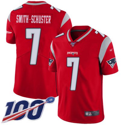 Nike New England Patriots #7 JuJu Smith-Schuster Red Youth Stitched NFL Limited Inverted Legend 100th Season Jersey