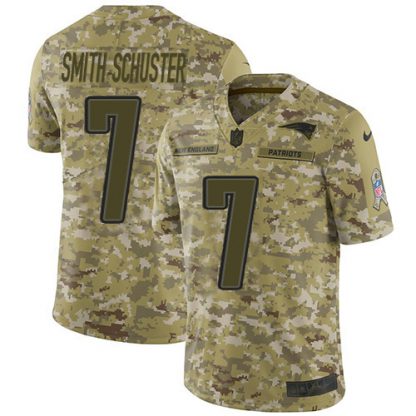 Nike New England Patriots #7 JuJu Smith-Schuster Camo Men's Stitched NFL Limited 2018 Salute To Service Jersey
