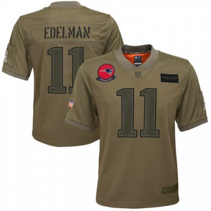 Youth New England New England Patriots #11 Julian Edelman Nike Camo 2019 Salute to Service Game Jersey