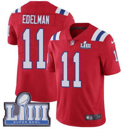 Nike New England Patriots #11 Julian Edelman Red Alternate Super Bowl LIII Bound Men's Stitched NFL Vapor Untouchable Limited Jersey