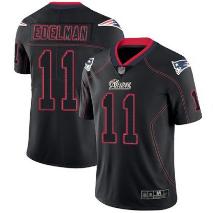 Nike New England Patriots #11 Julian Edelman Lights Out Black Men's Stitched NFL Limited Rush Jersey