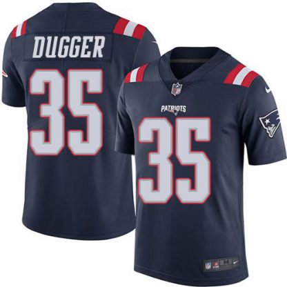 Nike New England Patriots #35 Kyle Dugger Navy Blue Youth Stitched NFL Limited Rush Jersey