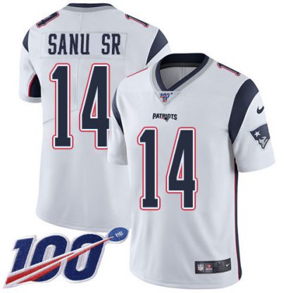 Nike New England Patriots #14 Mohamed Sanu Sr White Youth Stitched NFL 100th Season Vapor Untouchable Limited Jersey
