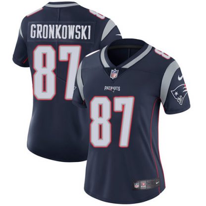 Nike New England Patriots #87 Rob Gronkowski Navy Blue Team Color Women's Stitched NFL Vapor Untouchable Limited Jersey